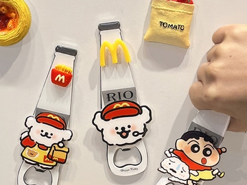 Character-themed accessories displayed with everyday objects