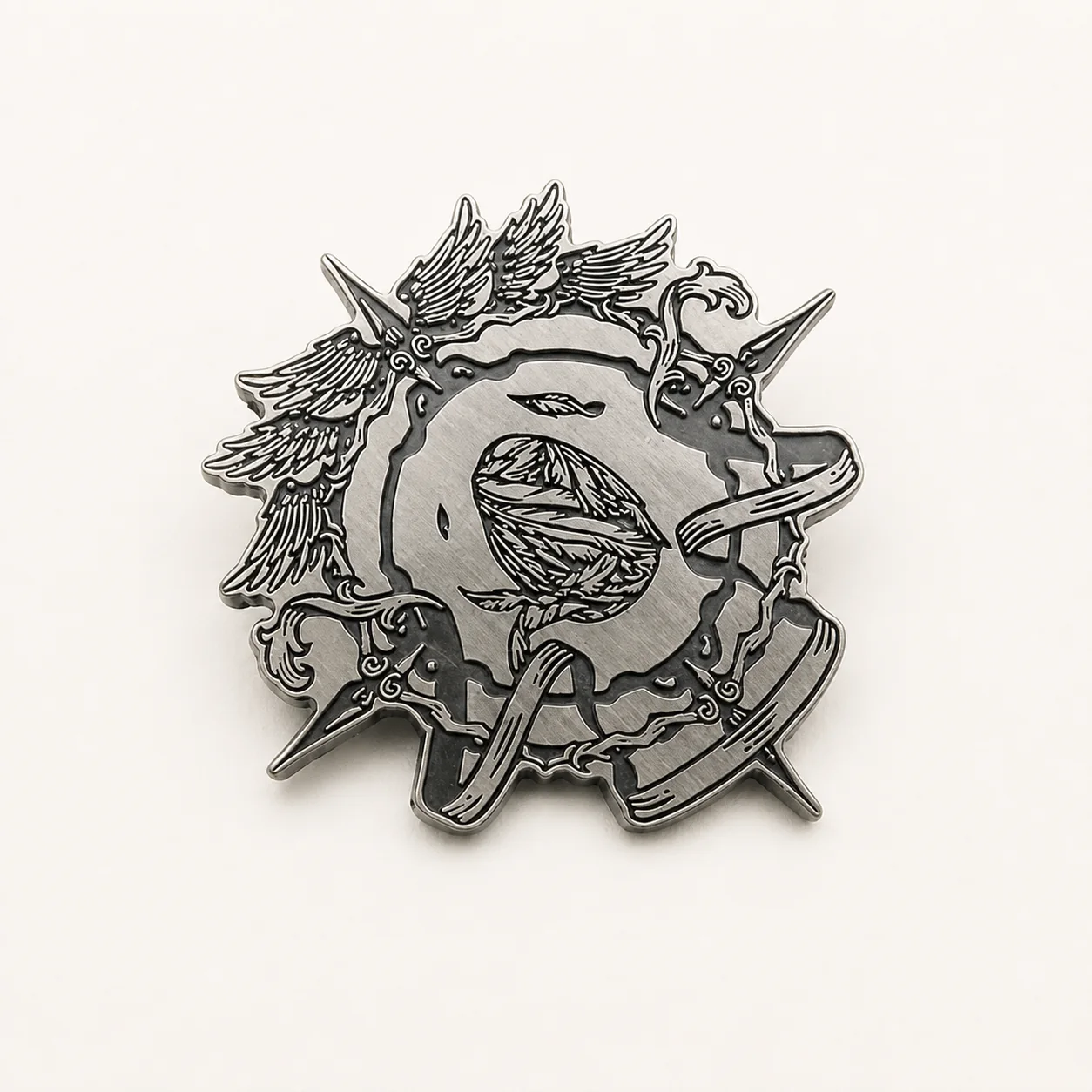 Black nickel or gunmetal plated badge