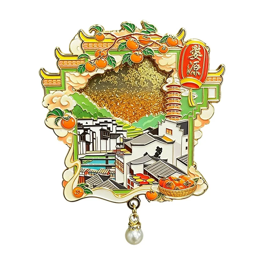 مغناطيس تذكاري سائل ملون لقرية ووييوان